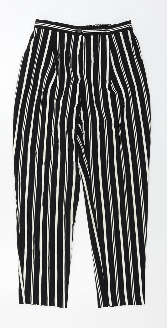 Monki Womens Black Striped Trousers Size 8 L27 in