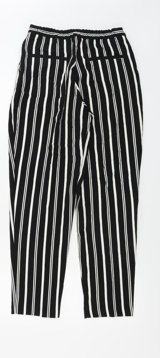 Monki Womens Black Striped Trousers Size 8 L27 in