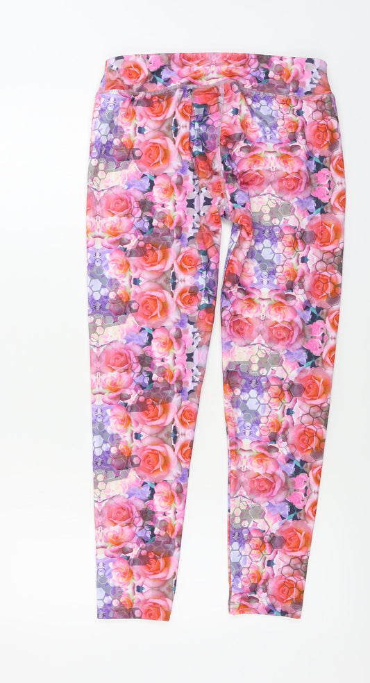 Kisaiya Womens Multicoloured Floral Jegging Leggings Size M L24 in