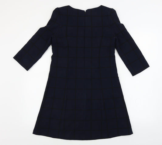TRAFALUC Womens Blue Check A-Line Size S