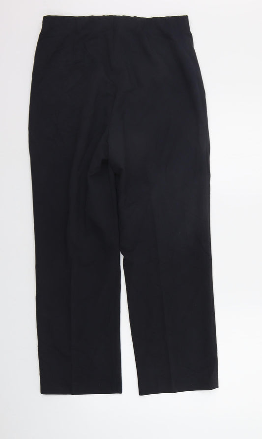 leuggi Womens Black Trousers Size 10 L27 in