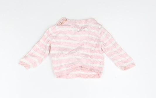 Primark Girls Pink Striped Pullover Jumper Size 0-3 Months