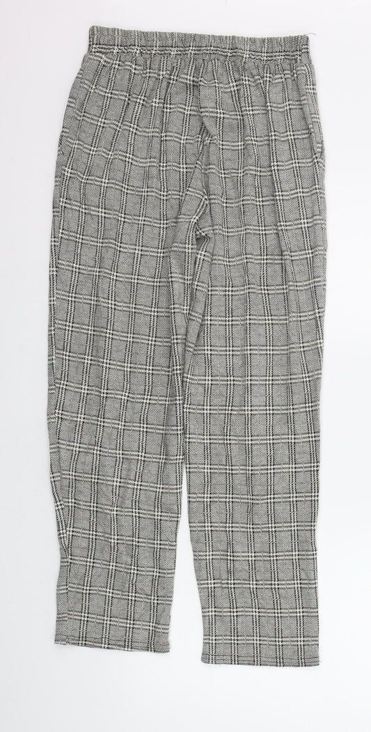 New Look Womens Beige Check Trousers Size 8 L26 in