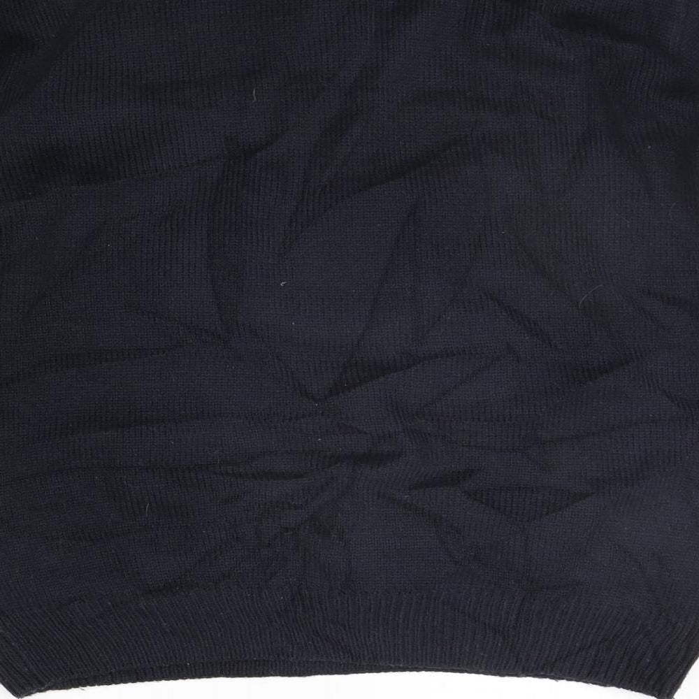 Ceader wood state Mens Black Henley Jumper Size S - CHRISTMAS