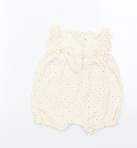George Girls Beige Spotted Babygrow One-Piece Size 3-6 Months