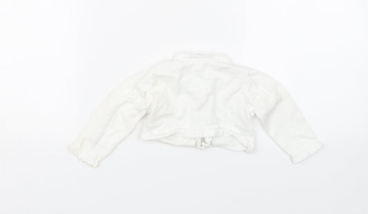 Bluezoo Girls White Cardigan Jumper Size 3-6 Months
