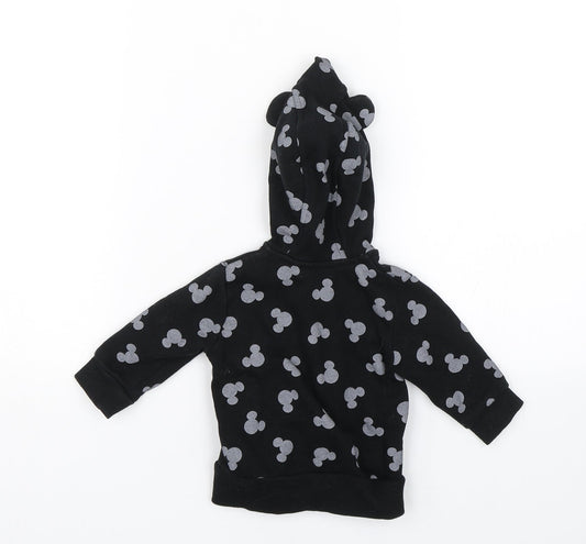 George Baby Black Polka Dot Full Zip Jumper Size 0-3 Months - Disney