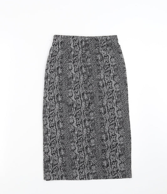 Stradivarius Womens Grey Animal Print Straight & Pencil Skirt Size S