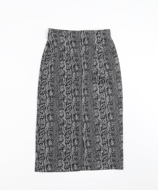 Stradivarius Womens Grey Animal Print Straight & Pencil Skirt Size S