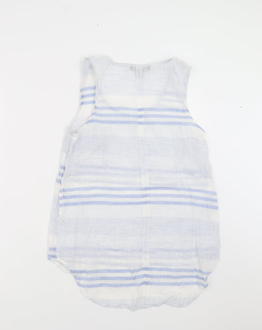 Primark Womens Blue Striped Basic Blouse Size 12