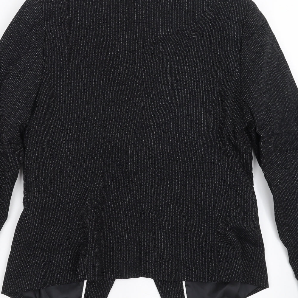 NEXT Womens Black Striped Jacket Suit Jacket Size 12
