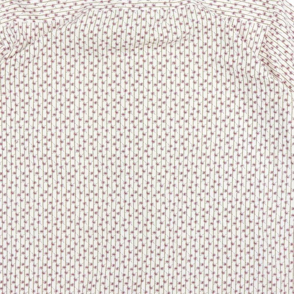 Water Game Mens White Striped Button-Up Size L