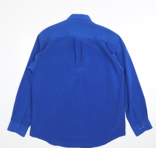 Tom Hagan Mens Blue Button-Up Size L