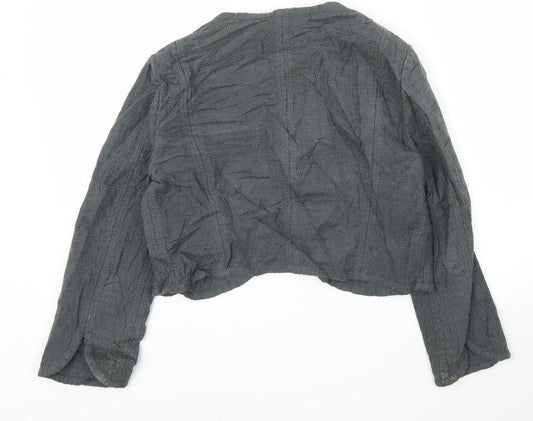 Womens UK Size 10 Wrap Grey Cardigan Jumper