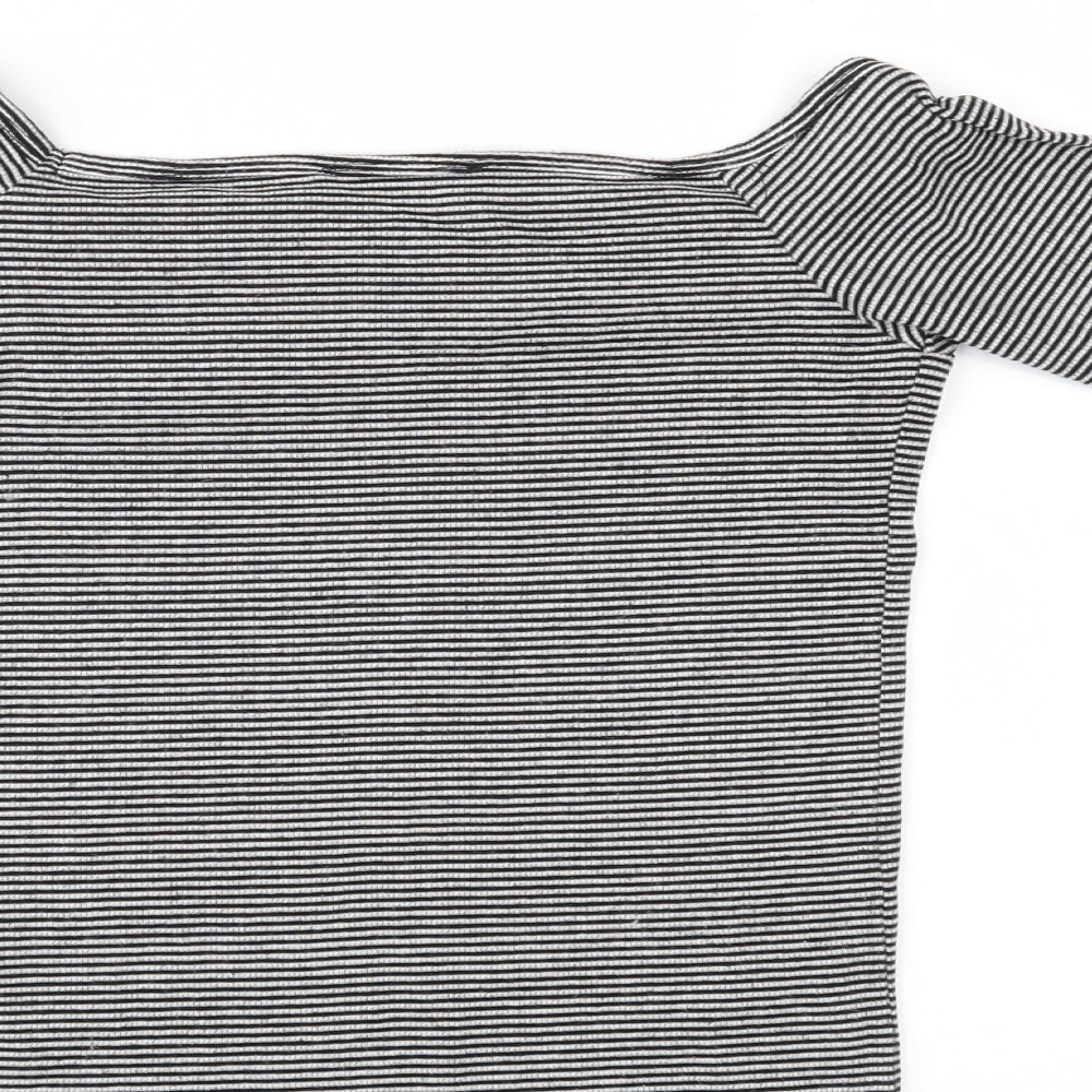 Primark Womens Black Striped Basic Blouse Size 8