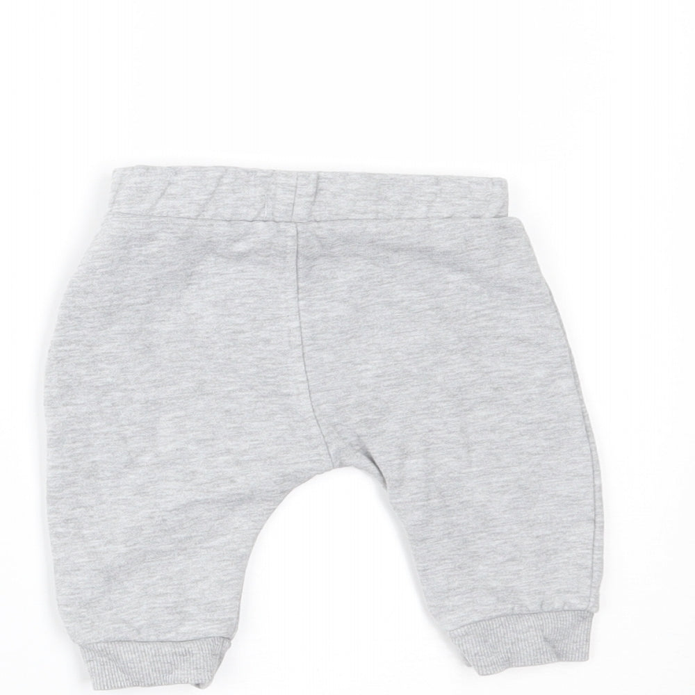 Brand and care label for George Baby Grey Cropped Trousers, size 0-3, Months
