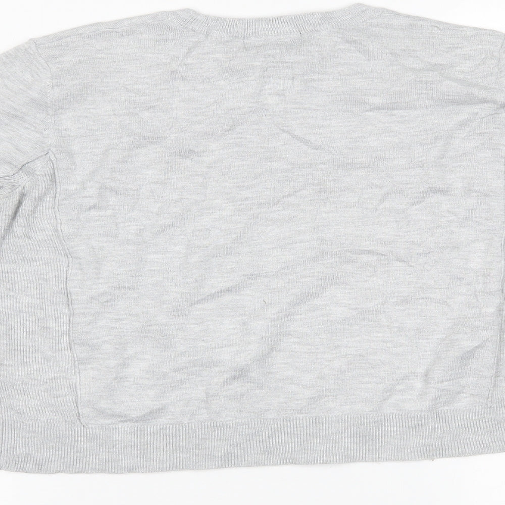 Womens UK Size 8 Topshop Grey Basic Blouse