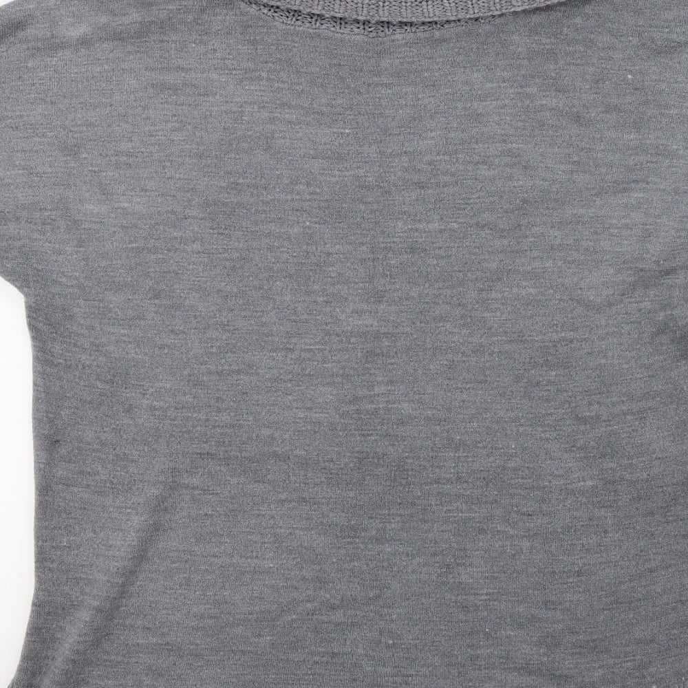 F&F Womens Grey Knit Pullover Sweatshirt Size 16