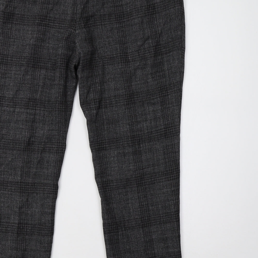 Primark Womens Grey Check Trousers Size 14 L28 in