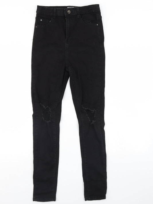 PRETTYLITTLETHING Womens Black Denim Skinny Jeans Size 8 L28 in