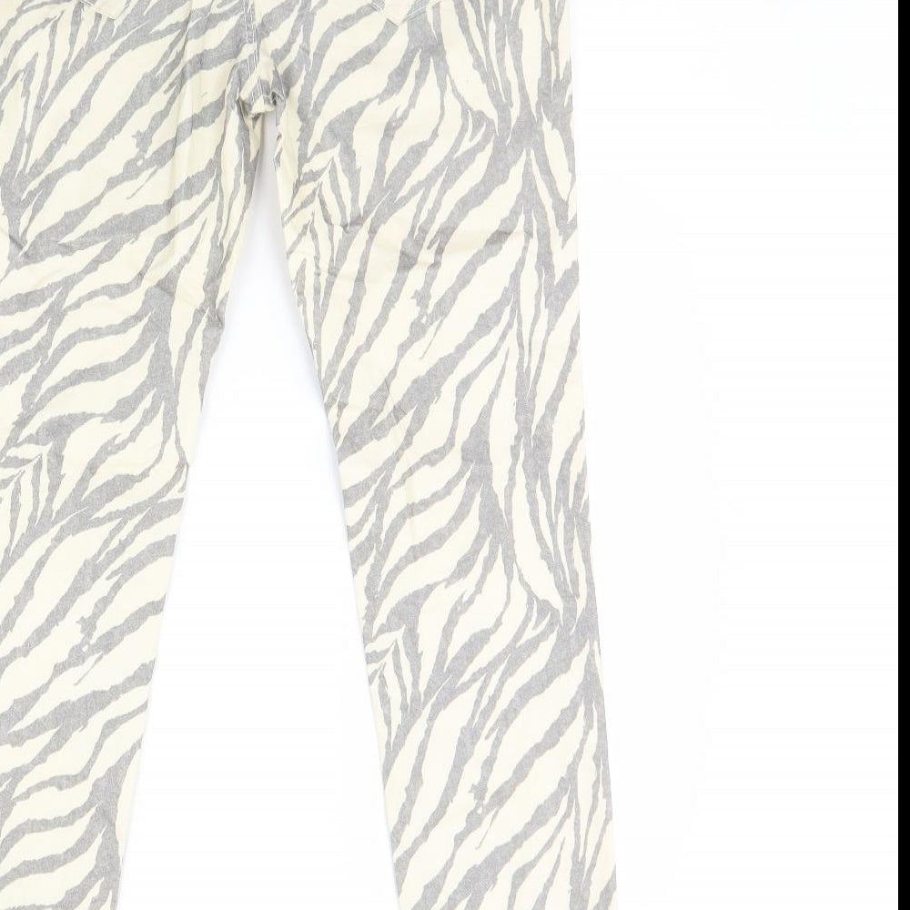Womens UK Size 8 Amisu Regular Fit Skinny Ivory Jeans