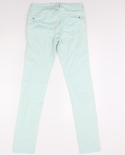 ESMARA Womens Green  Denim Skinny Jeans Size 10 L28 in