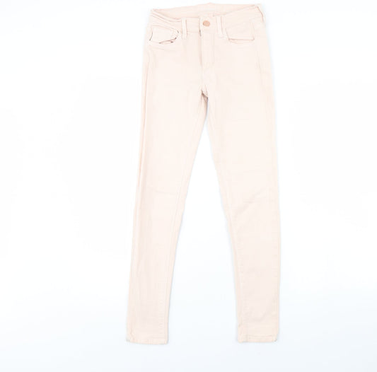 Additional front view of FC Jeans women’s pink denim skinny jeans, size UK 6, 28-inch leg