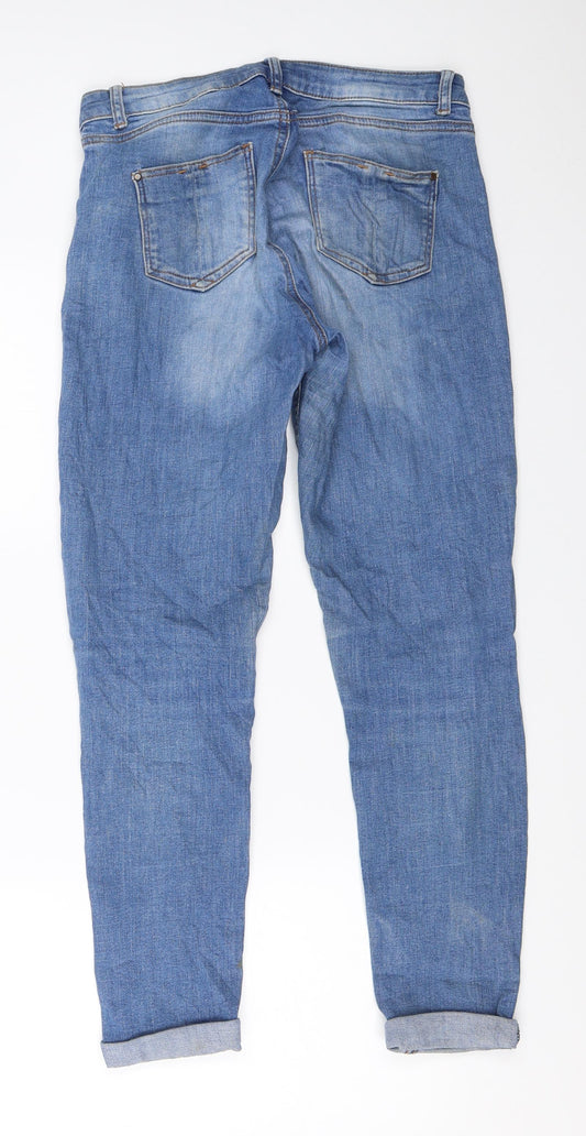 Dorothy Perkins Womens Blue  Denim Straight Jeans Size 8 L26 in
