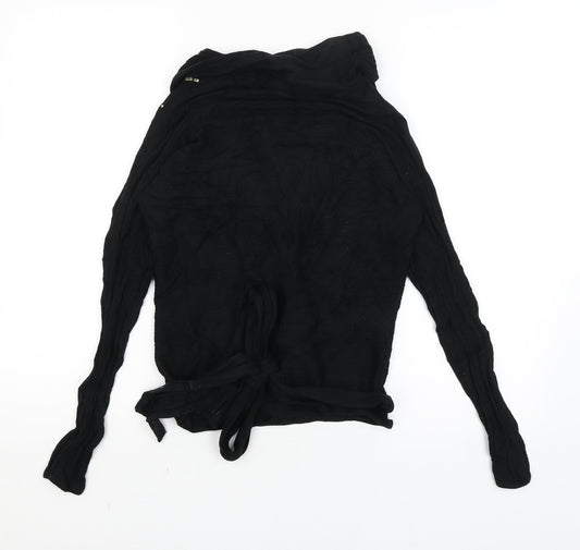 Jeff & Co Womens Black Wrap Jumper Size 12