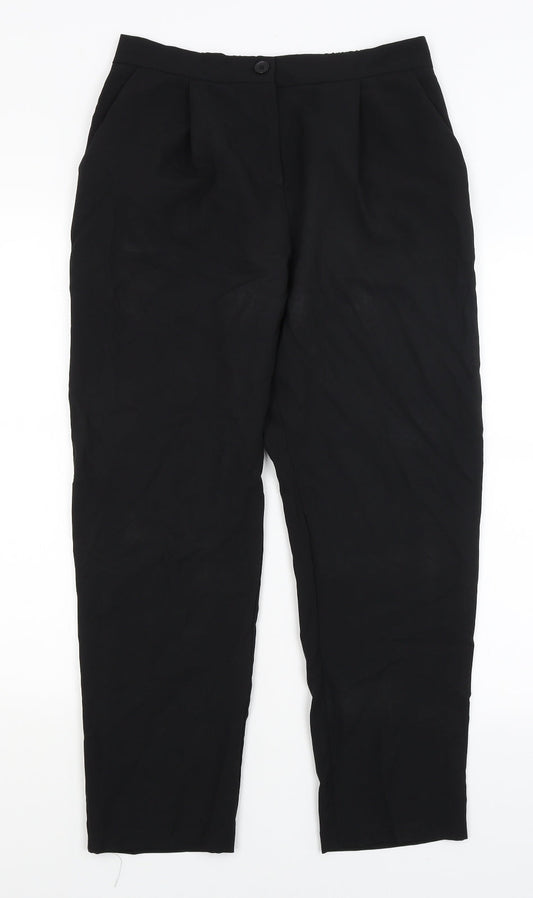 Womens UK Size 10 ASOS Regular Fit Dress Pants Black Trousers