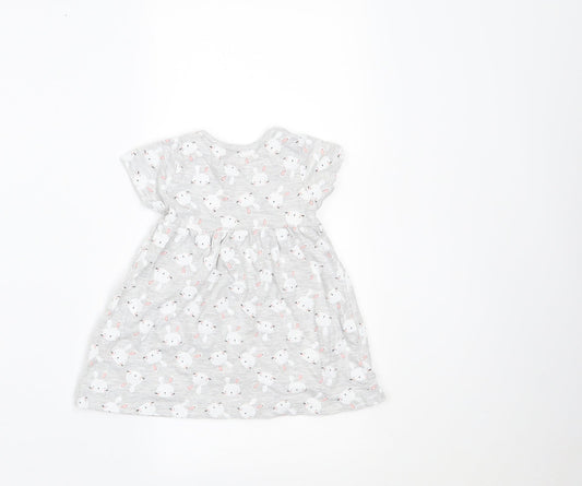 Lullaby Girls Grey Geometric A-Line Size 0-3 Months - rabbitsa