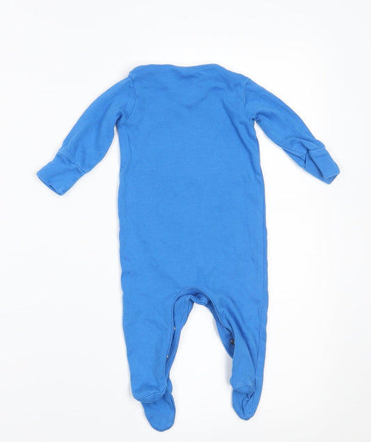 NEXT Boys Blue Babygrow One-Piece Size 0-3 Months - BUILT IN MITTENS