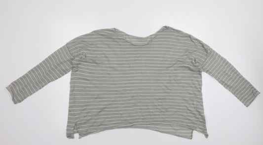 Pull &Bear Womens Grey Striped Pullover Jumper Size L