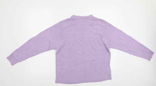Beaumonde Womens Purple Floral Pullover Jumper Size 18
