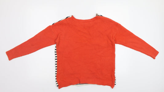 Edition Womens Red Striped Pullover Jumper Size M