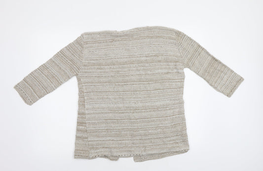 Ppure & Natural Womens Beige Cardigan Jumper Size L