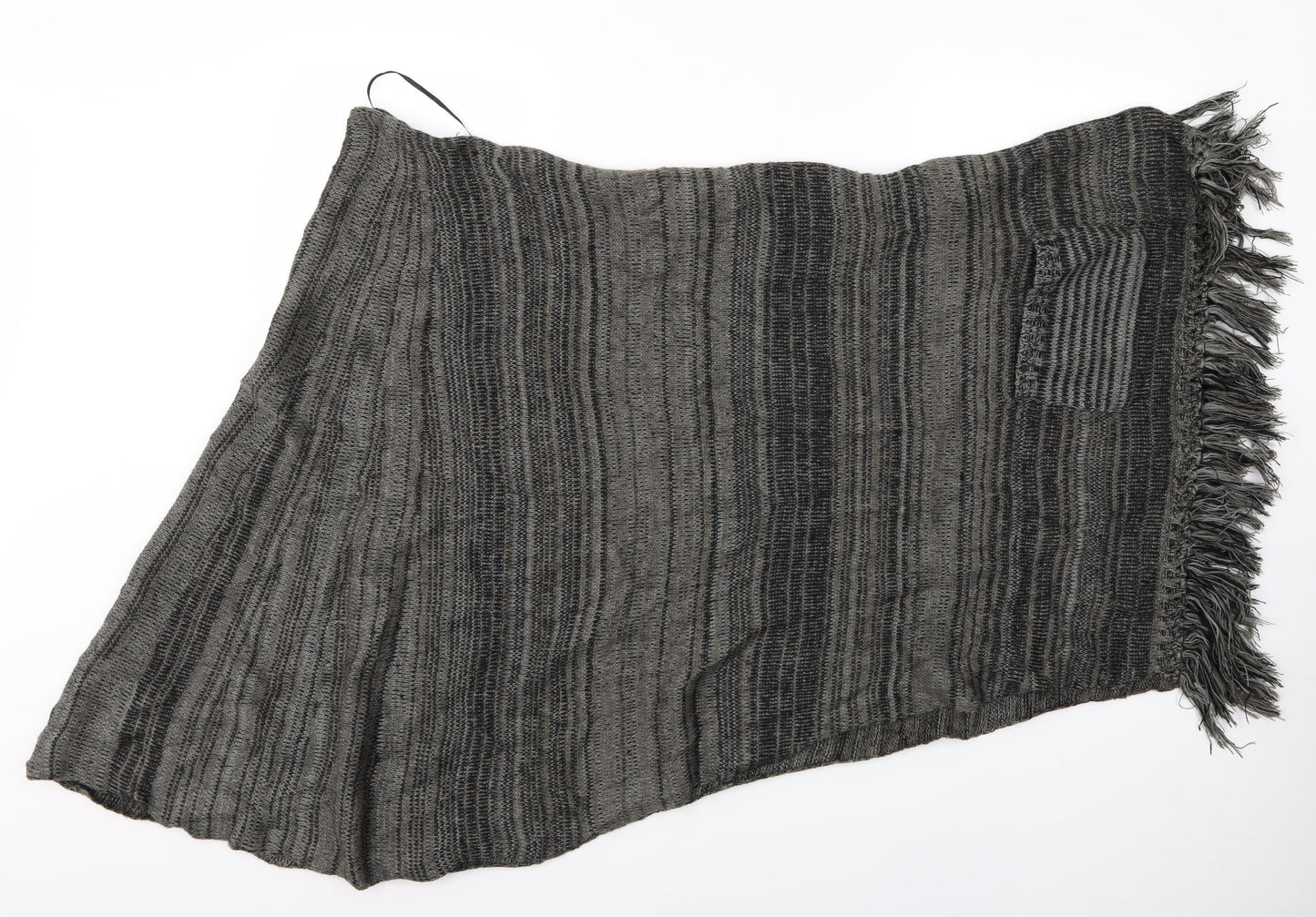 Suzanne Bettley Womens Green Striped Shawl/Wrap - Fringed shawl