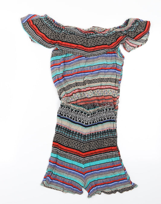 Atmosphere Womens Multicoloured Striped  Playsuit One-Piece Size 6  - Atmosphere Shorts playsuit