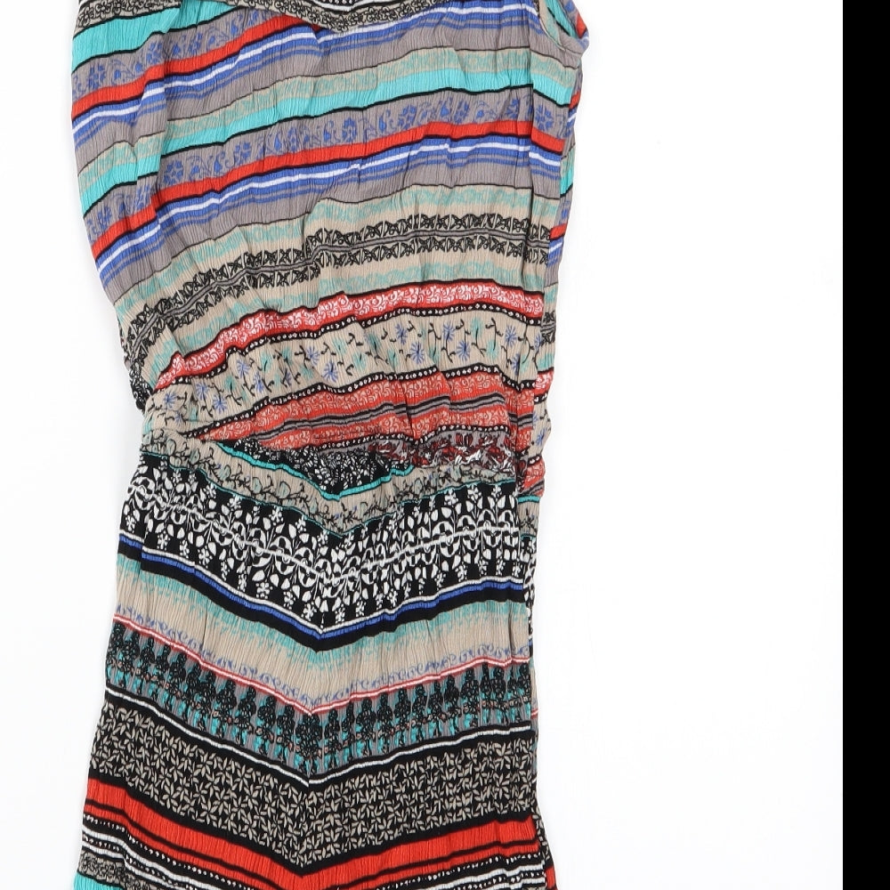 Brand and care label for Atmosphere women’s multicoloured striped playsuit one-piece, size UK 6, - atmosphere shorts playsuit