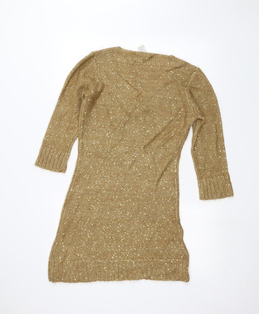 Womens UK Size M STUDIO Gold Pullover Jumper