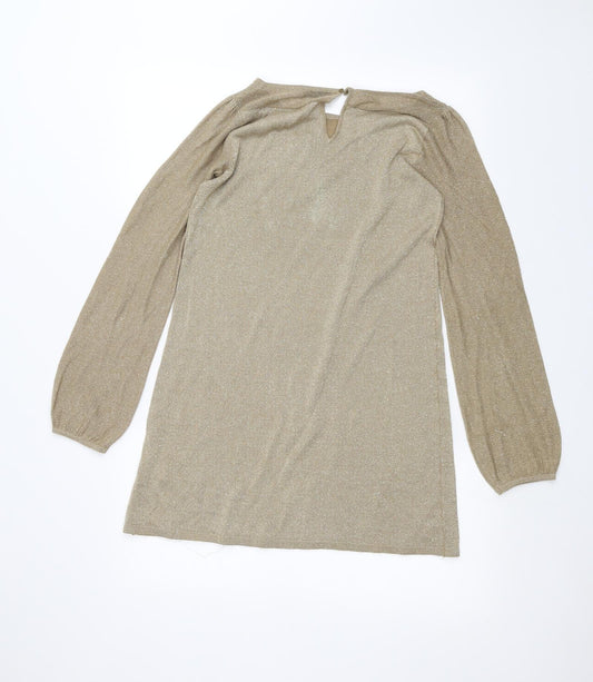 Womens UK Size S Oasis Gold Basic T-Shirt