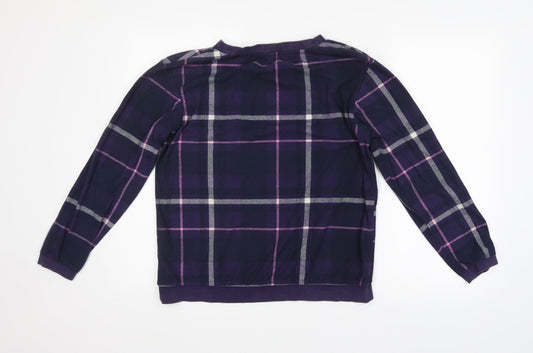 NEXT Womens Purple Check Pullover Jumper Size M