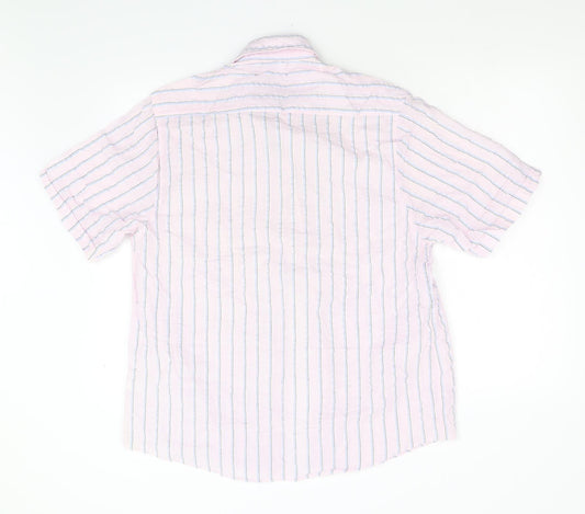 Vintage Apparel Mens Pink Striped Button-Up Size L