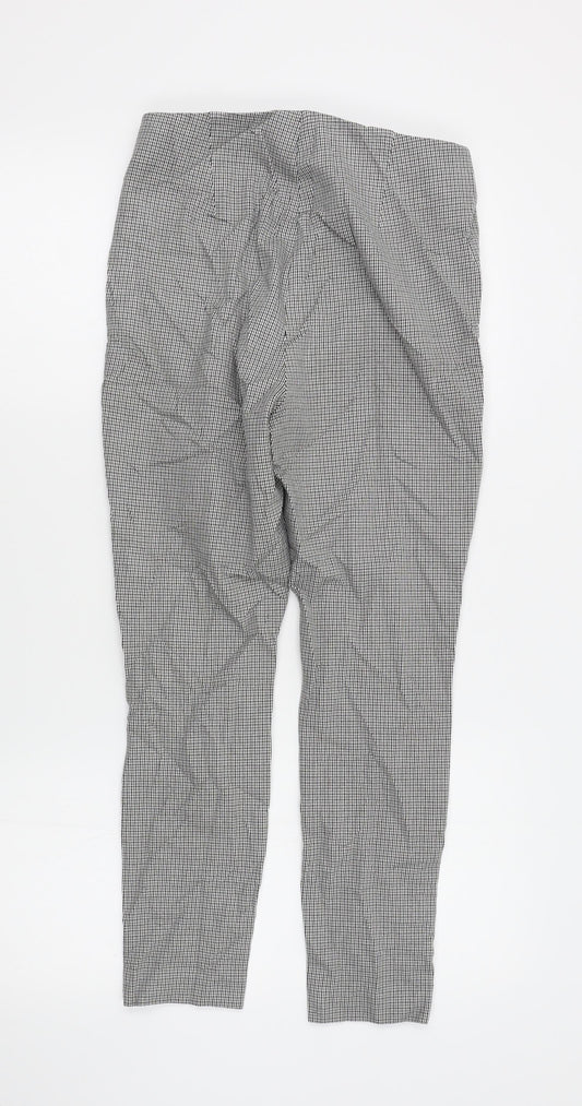M&S Womens Grey Check Trousers Size 10 L23 in