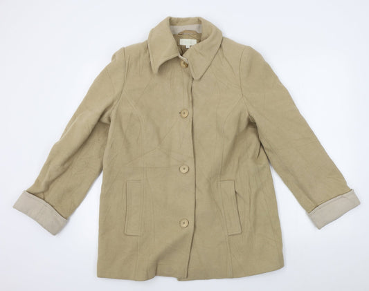Womens UK Size 14 M&S Beige Overcoat
