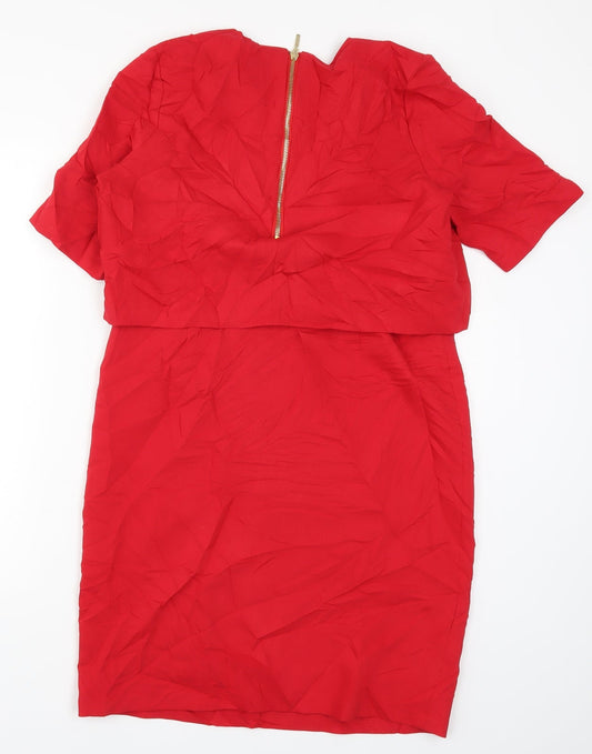 Papaya Womens Red Pencil Dress Size 12