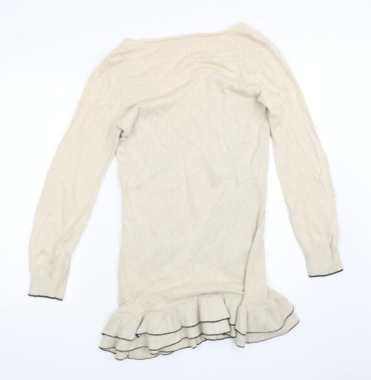 Womens UK Size 12 Papaya Beige Pullover Jumper