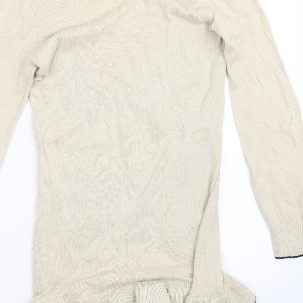 Womens UK Size 12 Papaya Beige Pullover Jumper