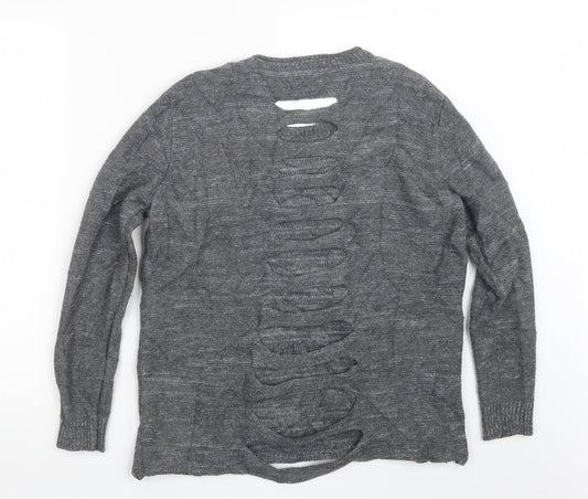 Womens UK Size M Papaya Grey Pullover Jumper