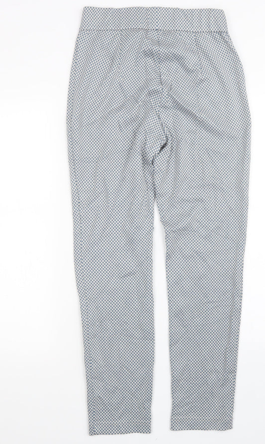 Riani Womens Blue Geometric Trousers Size 8 L28 in
